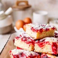 Ciasto blondie z malinami
