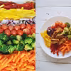 Pieczone warzywa z grillowanym kurczakiem