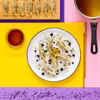 Pierogi gyoza z pieczoną kaczką i sosem z suszonych owoców