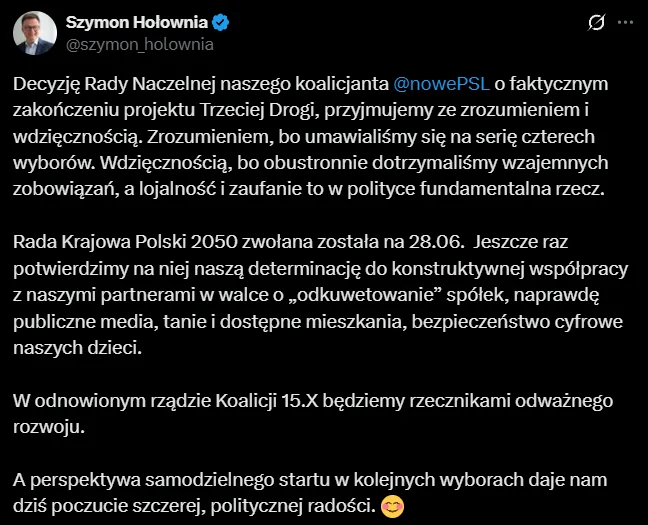 Zdjęcie Rozpad sojuszu w polskim rządzie! Szymon Hołownia przerywa milczenie #1