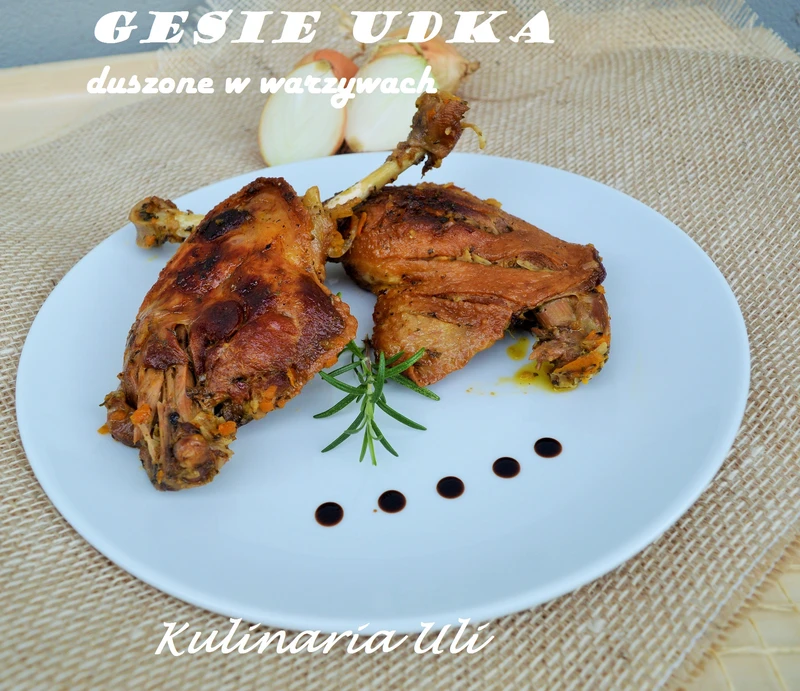 Gesie udka duszone w warzywach