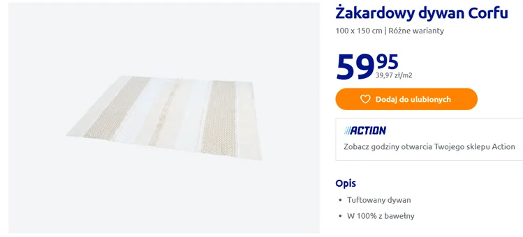 Zdjęcie Ten dywan z Action zrobi robotę w każdym salonie! Tylko 60 zł, wygląda jak z katalogu, a czyszczenie to pestka #1