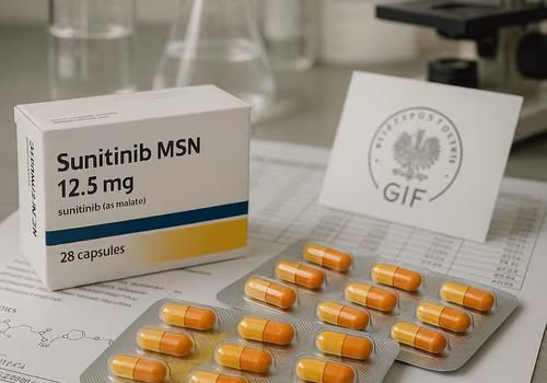 Decyzja GIF wycofuje serię CRE11018A Sunitinib MSN 12,5 mg