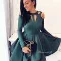Zaira zielona sukienka z długim rękawem