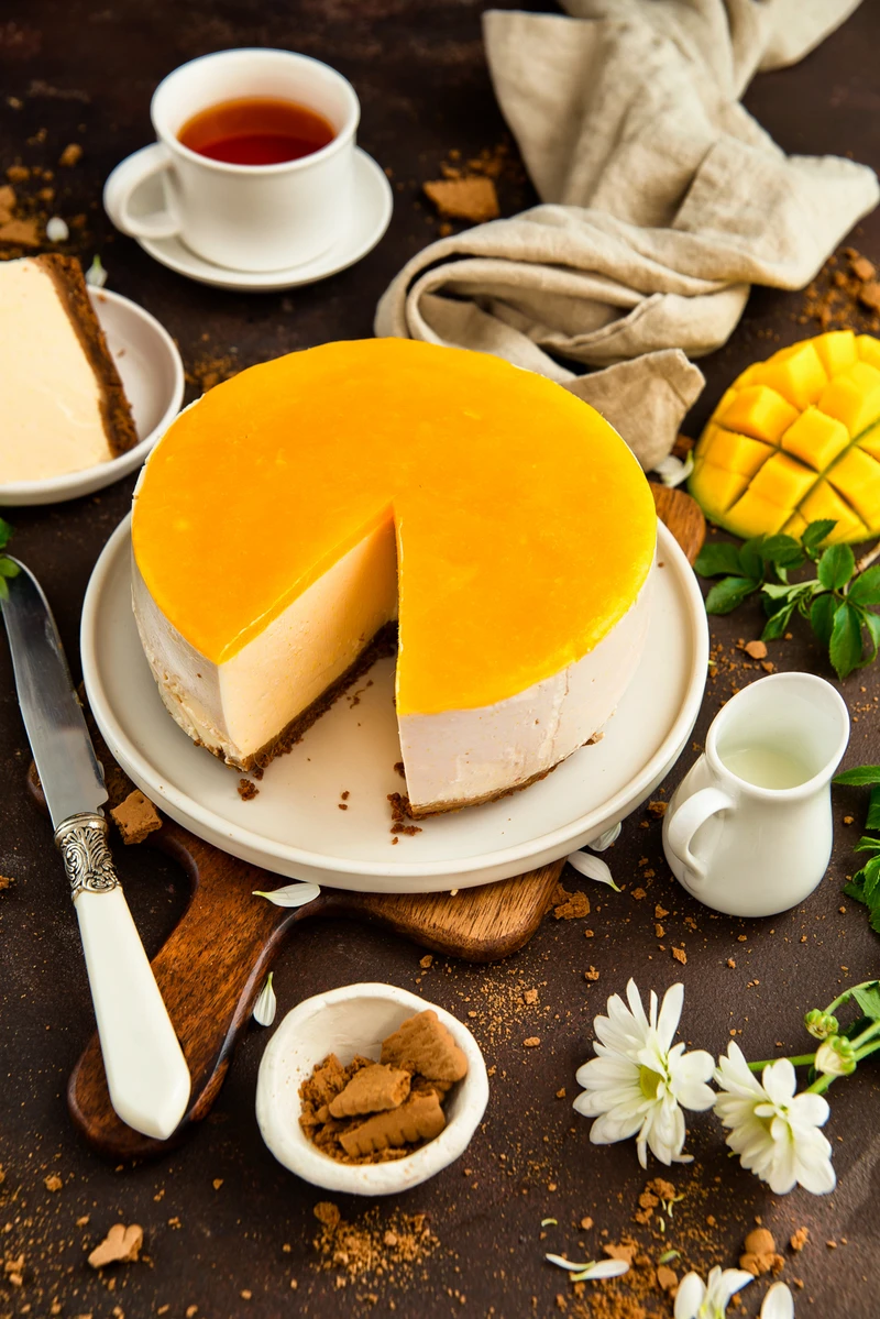 Bardzo łatwy sernik na zimno z mango