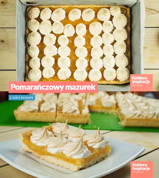 Pomarańczowy mazurek z mini bezami (WIDEO)