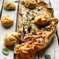 Quiche z kurkami i wędzonym boczkiem