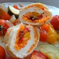 Pieczone roladki z piersi z kurczaka z warzywami i ziemniakami