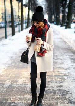 Duży szalik w kratę