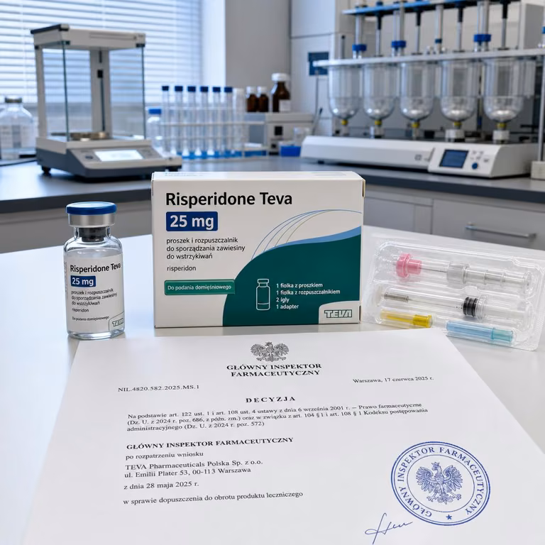 GIF zakazuje wprowadzania do obrotu leku Risperidone Teva 25 mg — decyzja obejmuje wszystkie serie