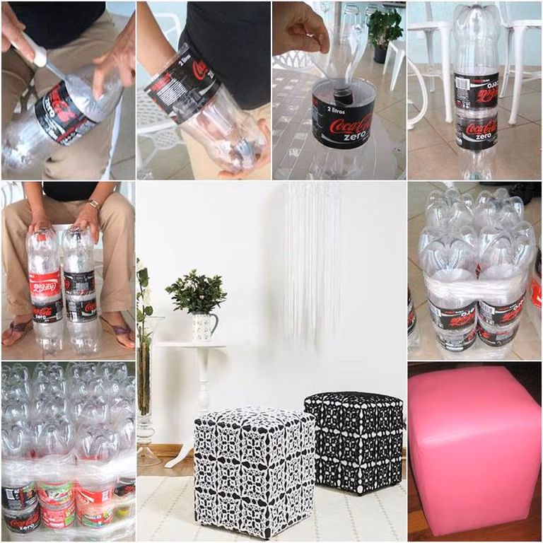 Pufa z butelek - recykling