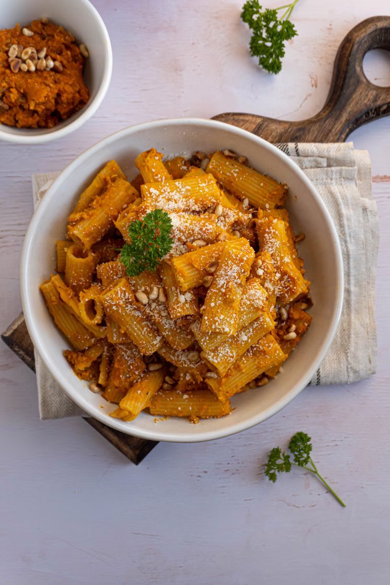 Makaron z dyniowym pesto