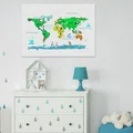 Mapa ze zwierzakami do pokoiku chłopca lub dziewczynki