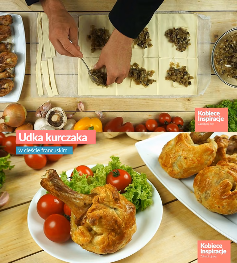Udka kurczaka w cieście francuskim
