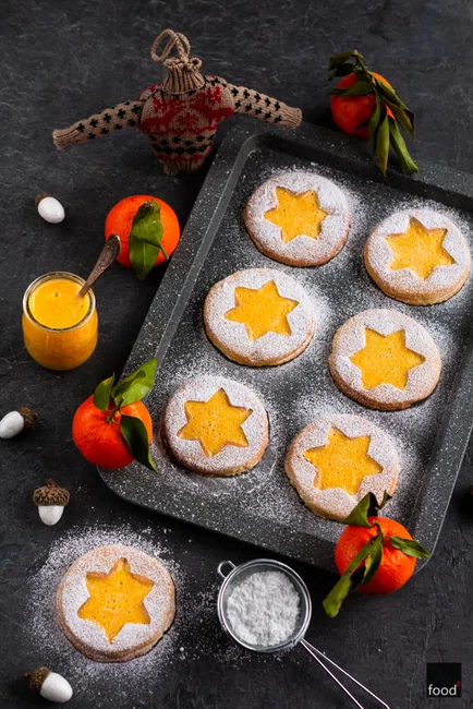 Ciasteczka imbirowo-migdałowe z galaretką mandarynkową - food²