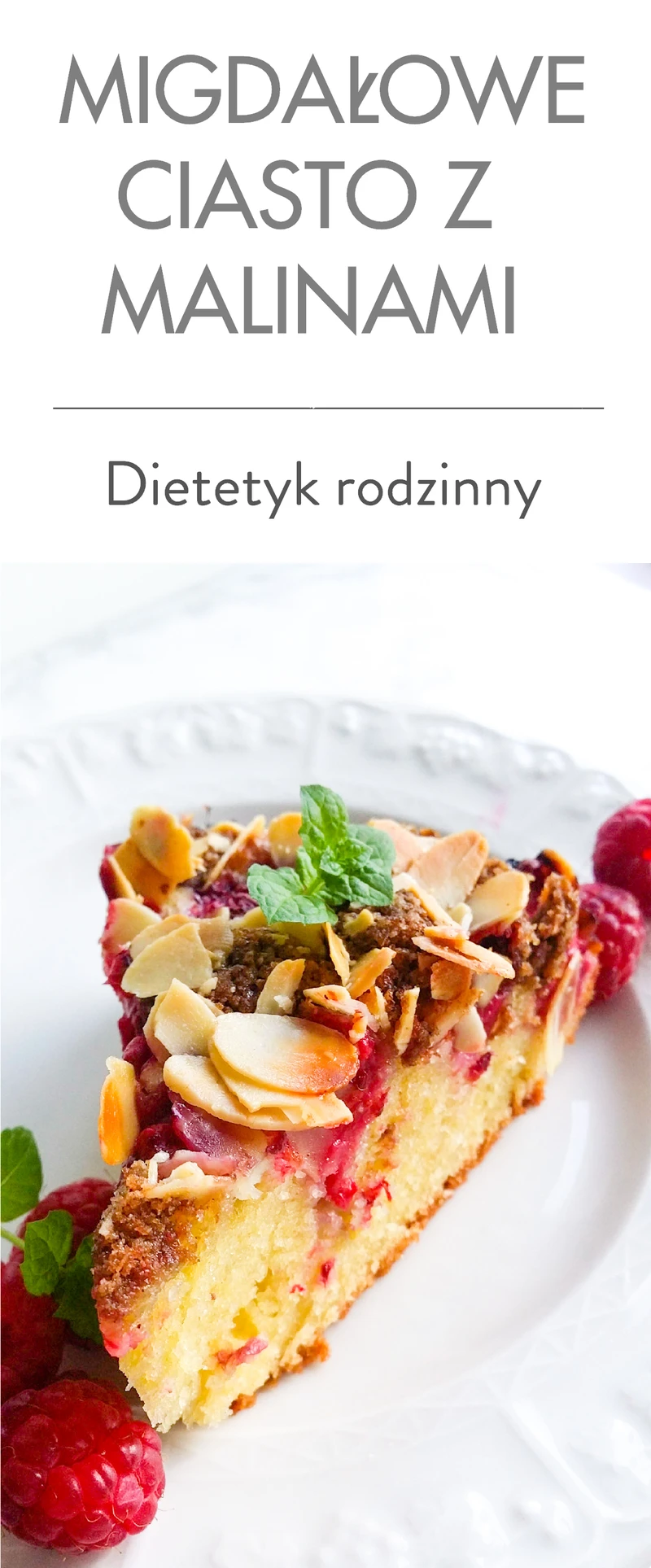 Migdałowe ciasto z malinami