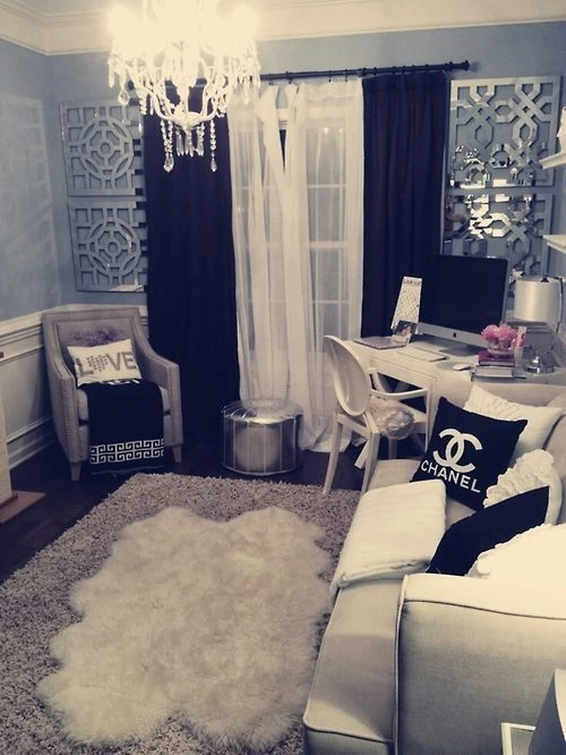 Sypialnia w stylu glamour
