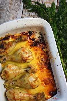 Pieczone podudzia w remuladzie duńskiej
