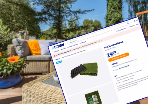 Te płytki trawnikowe z Action za 29 zł bosko odmienią balkon i taras! Bez bałaganu, zero podlewania, montaż to pestka - zielona oaza w kilka chwil