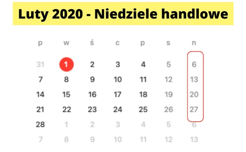 Czy w lutym są niedziele handlowe? Kiedy najbliższa?