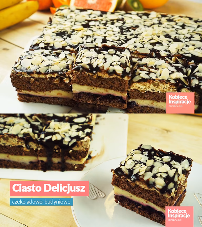 Ciasto Delicjusz - czekoladowo-budyniowy