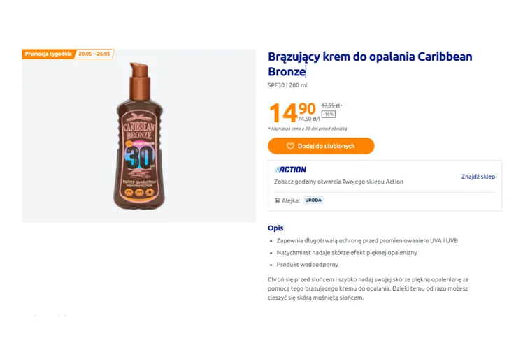 Zdjęcie Polski pokochały ten krem do opalania z Action za 14 zł! Wodoodporny a błyskawiczny efekt brązujący efekt zachwyca #1