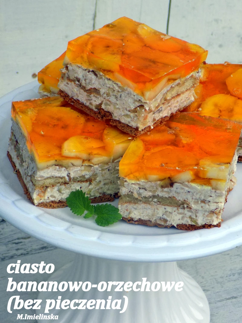 ciasto z masą jabłkowo-orzechową (bez pieczenia)