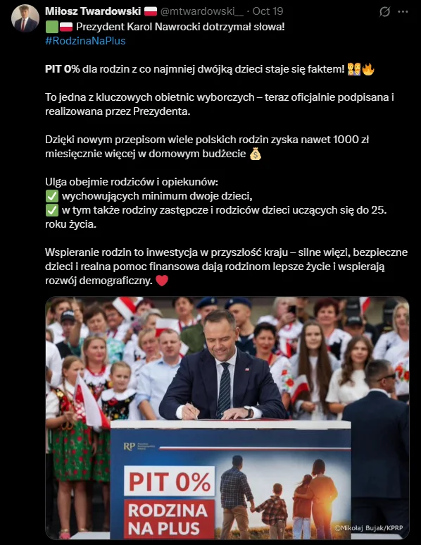 Zdjęcie Nawet 12 tys. zł oszczędności rocznie! Nowe świadczenie dla rodzin z dwójką dzieci - jest podpis prezydenta #1