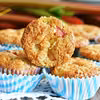 muffiny orkiszowe z rabarbarem i orzechami