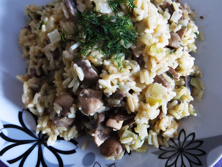 Risotto parboiled z pieczarkami