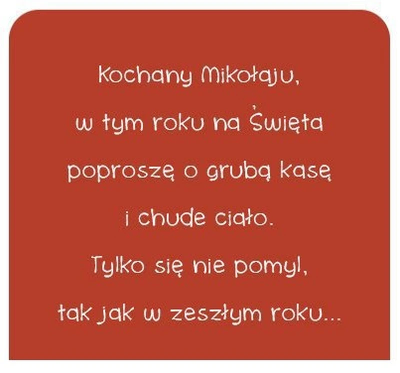 List do św. Mikołaja z humorem i pomysłem