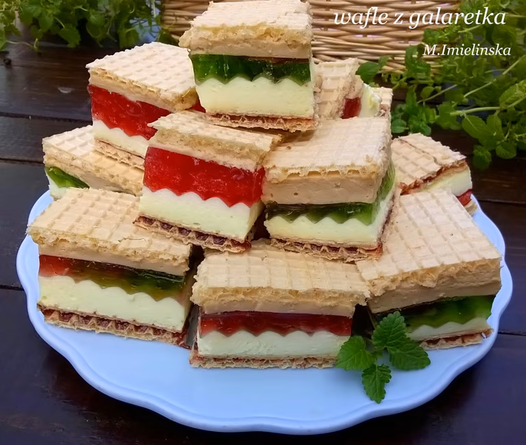 Wafle z galaretką