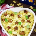 Makaronowa zapiekanka z pulpecikami w sosie serowym!