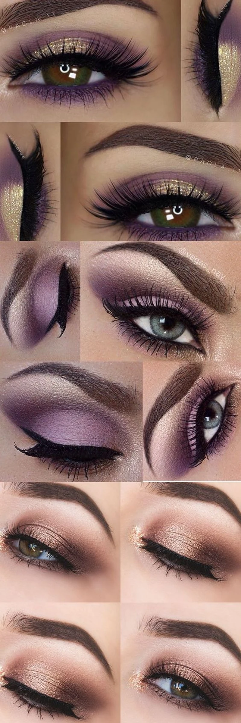 Make up - fiolet i złoto
