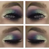 Kolorowy, mocno połyskujący make up