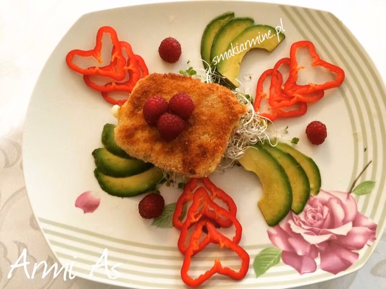 „Poduszki” serowe (smażona mozarella otulona szynką szwarcwaldzką)