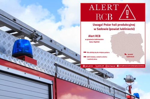 Groźny pożar na Śląsku. Ogromna akcja służb i ostrzeżenie RCB!