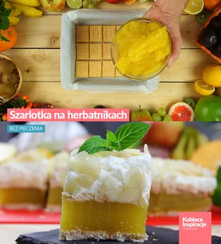 Szarlotka na herbatnikach - BEZ PIECZENIA
