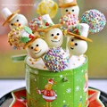 Cake pops - Bałwanki na patyku