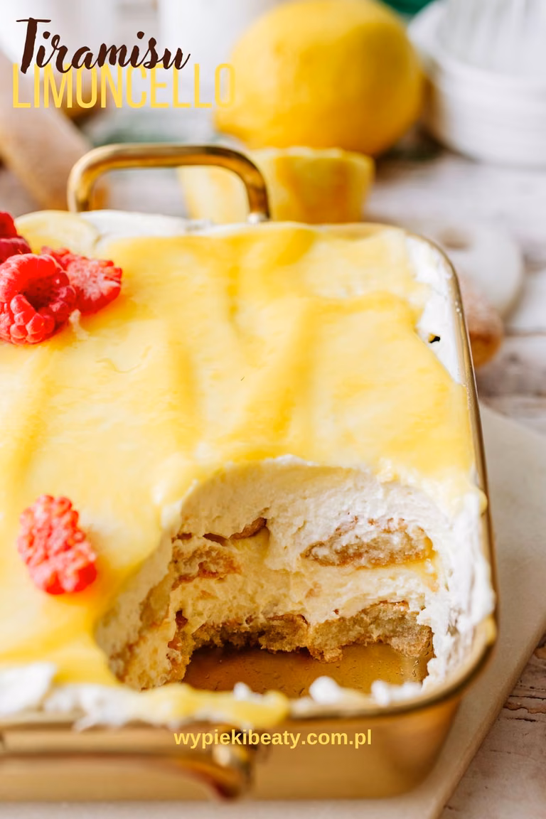 Limoncello tiramisu - przepis - Wypieki Beaty