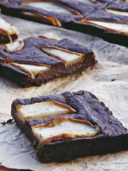 FIT  brownie z gruszkami (bezglutenowe)
