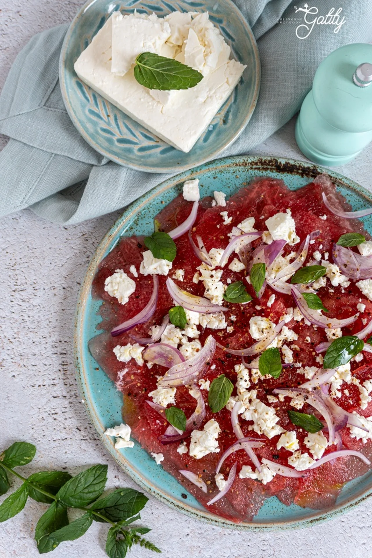 Carpaccio z arbuza z fetą