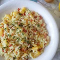 Jabłkowe risotto z tymiankiem i wędzoną szynką