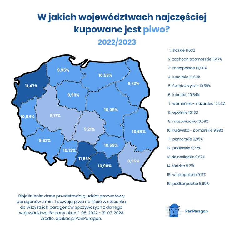 Zdjęcie Alkoholowa mapa Polski. W tych województwach najczęściej kupujemy napoje z procentami (Pan Paragon) #4
