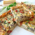 Tarta na francuskim cieście z bakłażanami i suszonymi pomidorami