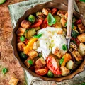 Pieczona panzanella z burratą