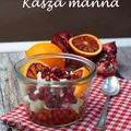 Kasza manna na mleku z granatem i czerwoną pomarańczą