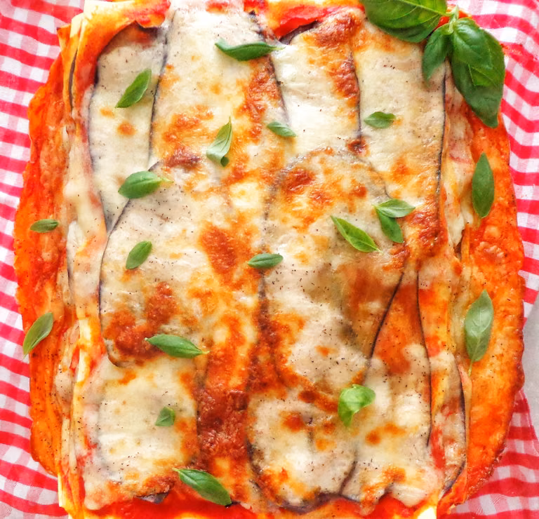 Lasagne "parmigiana" z bakłażanem i sosem beszamelowym