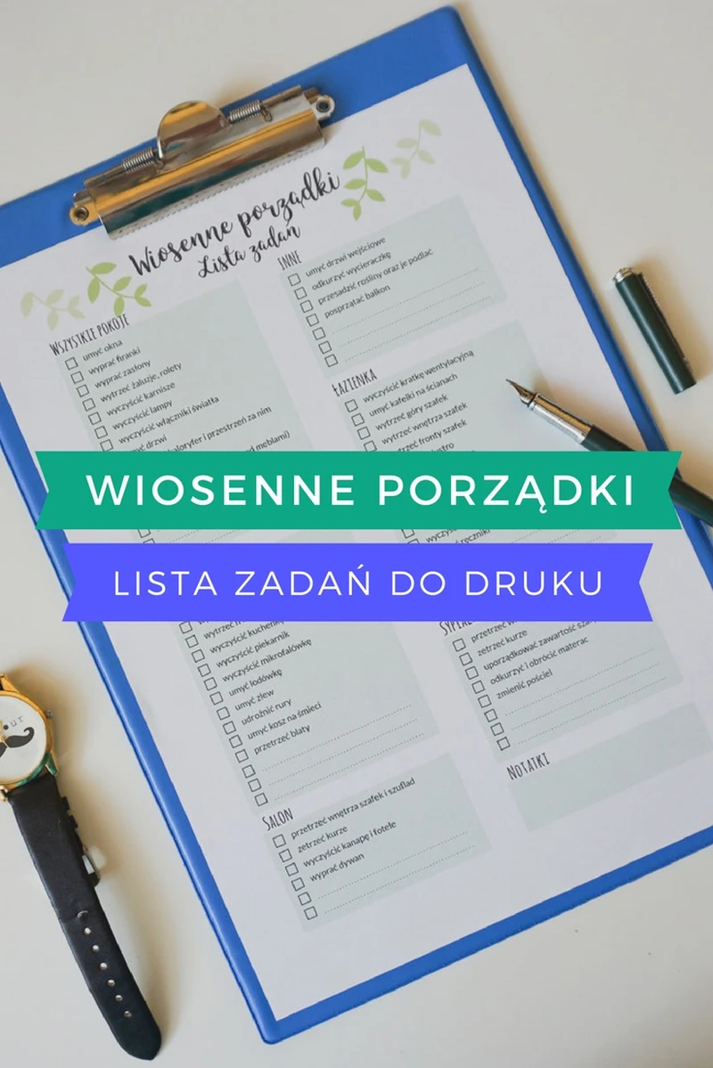 Wiosenne porządki - lista zadań do druku