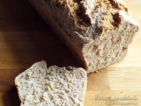 Błyskawiczny chleb pszenny z mąki pełnoziarnistej